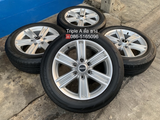 ล้อแม็ก ISUZU D-MAX BLUE POWER ขอบ 18 พร้อมยาง 225-60-18 Dunlop ปลายปี 15 ดอกเต็มๆทุกเส้น