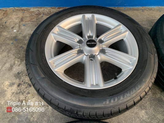 ล้อแม็ก ISUZU D-MAX BLUE POWER ขอบ 18 พร้อมยาง 225-60-18 Dunlop ปลายปี 15 ดอกเต็มๆทุกเส้น