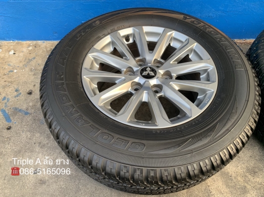 ล้อแม็ก Mitsu New Triton Plus 6รู139 ขอบ17 พร้อมยาง 265-65-17 Yokohama ปี 16 ดอกเต็มๆทุกเส้น