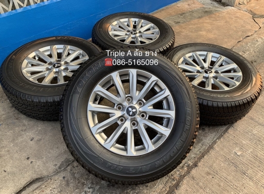 ล้อแม็ก Mitsu New Triton Plus 6รู139 ขอบ17 พร้อมยาง 265-65-17 Yokohama ปี 16 ดอกเต็มๆทุกเส้น