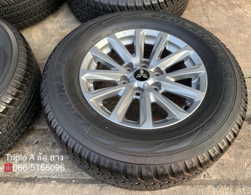 ล้อแม็ก Mitsu New Triton Plus 6รู139 ขอบ17 พร้อมยาง 265-65-17 Yokohama ปี 16 ดอกเต็มๆทุกเส้น