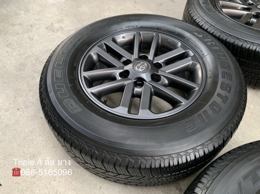 ล้อแม็ก Toyota Fortuner BMC (สีดำ) MidnightShine ขอบ17 พร้อมยางป้ายแดง 265-65-17 Bridgestone สีแท้จากศูนย์ ยางตุ่มอลัง มีเส้นสี