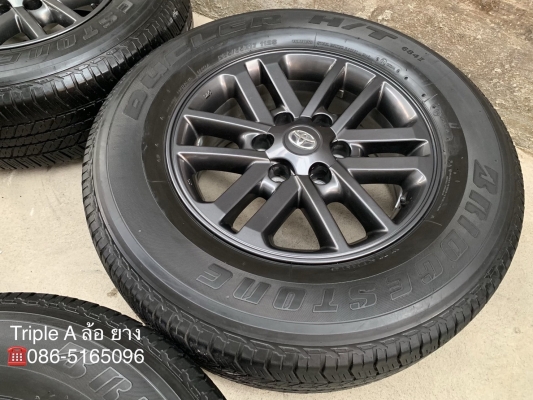 ล้อแม็ก Toyota Fortuner BMC (สีดำ) MidnightShine ขอบ17 พร้อมยางป้ายแดง 265-65-17 Bridgestone สีแท้จากศูนย์ ยางตุ่มอลัง มีเส้นสี