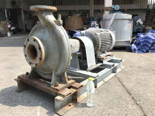 ขายปั๊มน้ำหอยโข่ง Ebara 125x100FSL รุ่นใบทองเหลือง ใบพัดใหญ่ ส่งน้ำไกล ขนาดเข้า 5นิ้ว ออก 4นิ้ว ชนมอเตอร์ Mitsubishi 40HP. 380V สภาพสวย หมุนนิ่ม พร้อมใช้งาน