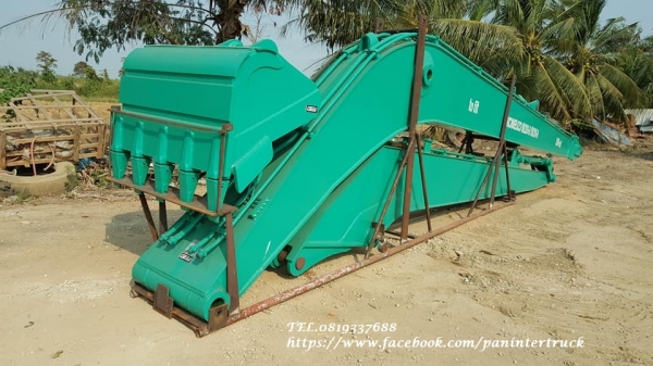 สินค้าใหม่ งานนำเข้า ประกอบนอก*ชุดบูม-อาร์มยาวพร้อมบุ๊งกี๋ สำหรับรถขุดไซค์ 200 ,210 / สลัก 80มิล / ขนาด 50 ฟุต(Feet)