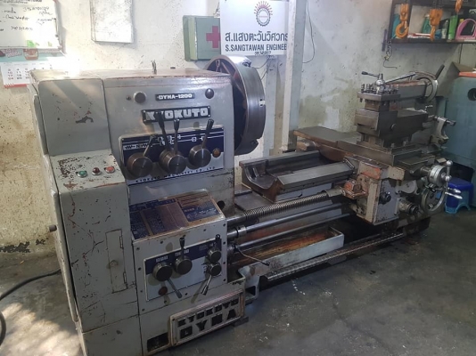 ขายถูกๆ เครื่องกลึงมือสองรุ่นหนัก(เก่านอก-แห้งๆญี่ปุ่น) KYOKUTO DYNA-1200 กลึงได้โต 1200มม. หนักๆ นิ่งๆ แน่นๆ ครับ