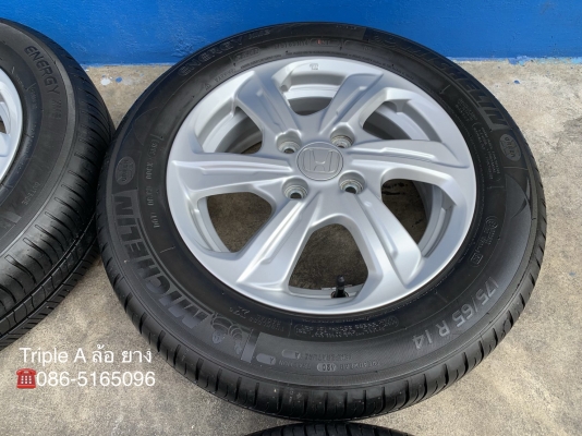 ล้อแม็ก Honda Brio Amaze ขอบ 14  พร้อมยาง 175-65-14 Michelin ปี 16 แม็กสวย ดอกยางเต็มๆ