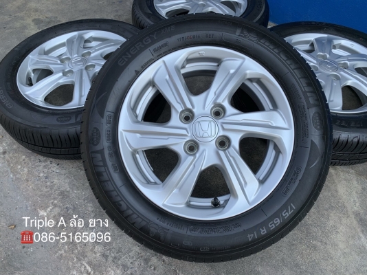 ล้อแม็ก Honda Brio Amaze ขอบ 14  พร้อมยาง 175-65-14 Michelin ปี 16 แม็กสวย ดอกยางเต็มๆ