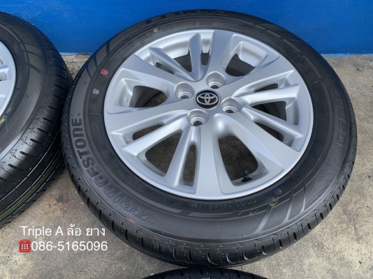 ล้อแม็กป้ายแดง Toyota Yaris Ativ ขอบ 15 พร้อมยางใหม่ป้ายแดง Bridgestone 185-60-15 ลงพื้นปี 19 สวยกริ๊บ ไม่เคยสัมผัสถนน