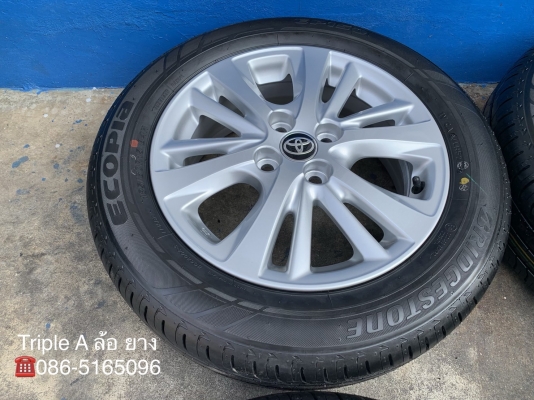 ล้อแม็กป้ายแดง Toyota Yaris Ativ ขอบ 15 พร้อมยางใหม่ป้ายแดง Bridgestone 185-60-15 ลงพื้นปี 19 สวยกริ๊บ ไม่เคยสัมผัสถนน