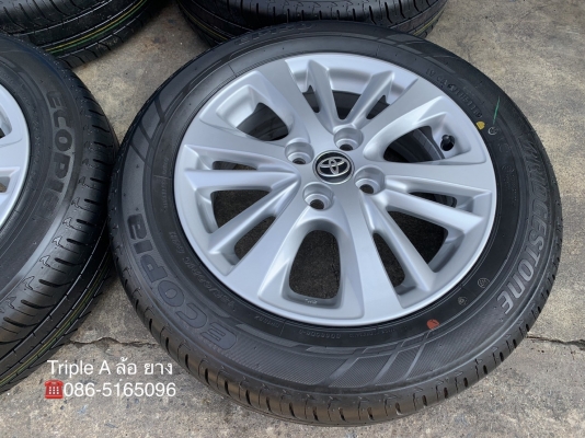 ล้อแม็กป้ายแดง Toyota Yaris Ativ ขอบ 15 พร้อมยางใหม่ป้ายแดง Bridgestone 185-60-15 ลงพื้นปี 19 สวยกริ๊บ ไม่เคยสัมผัสถนน
