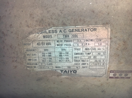 AIRMAN SDG45S : เครื่องปั่นไฟ 45KvA ตู้เงียบ EQ นำเข้า โทร. 080-6565422 (หนิง)