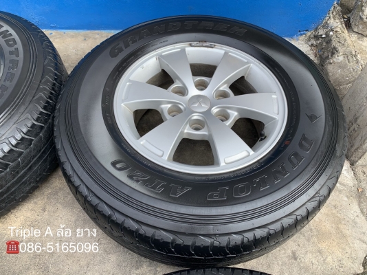 ล้อแม็ก Mitsu Triton Plus 6รู139 ขอบ 16 พร้อมยาง 255-70-16 Dunlop ปี13 แม็กเดิมๆ ดอกยางหนา