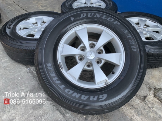 ล้อแม็ก Mitsu Triton Plus 6รู139 ขอบ 16 พร้อมยาง 255-70-16 Dunlop ปี13 แม็กเดิมๆ ดอกยางหนา