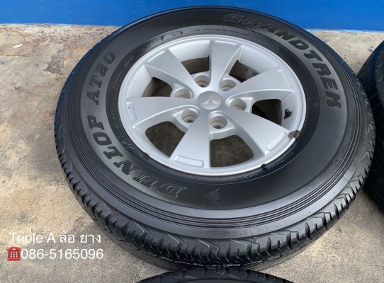 ล้อแม็ก Mitsu Triton Plus 6รู139 ขอบ 16 พร้อมยาง 255-70-16 Dunlop ปี13 แม็กเดิมๆ ดอกยางหนา
