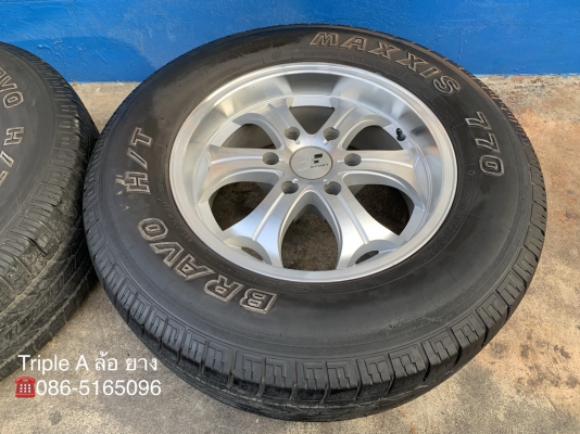 ล้อแม็ก 6รู139 TAM ขอบ 17 สีบอร์นเงิน พร้อมยาง 265-65-17 Maxxis ปลายปี 15