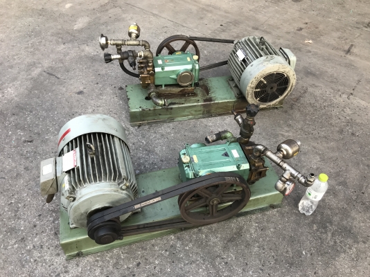 ขายปั๊มฉีดน้ำแรงดันสูง Arimitsu pump model RG-709V พร้อมแท่ชนมอเตอร์ 7.5HP. 380V สภาพสวยมาก หมุนนิ่ม แรงดันสูง พร้อมใช้งาน มี 2ชุด ราคาชุดละ 13,800 บาทครับ