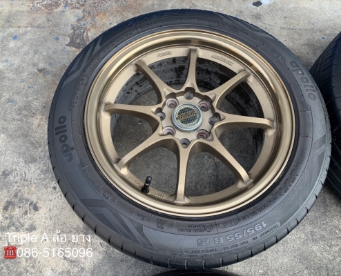 ล้อแม็ก 4รู100 CE28 ขอบ 15 พร้อมยาง 195-55-15 ปี 15 แม็กสภาพดี พร้อมใช้งาน