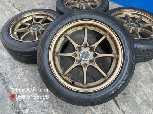 ล้อแม็ก 4รู100 CE28 ขอบ 15 พร้อมยาง 195-55-15 ปี 15 แม็กสภาพดี พร้อมใช้งาน