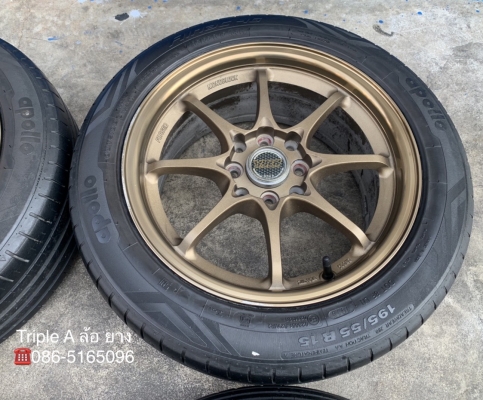 ล้อแม็ก 4รู100 CE28 ขอบ 15 พร้อมยาง 195-55-15 ปี 15 แม็กสภาพดี พร้อมใช้งาน