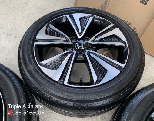 ล้อแม็ก Honda Civic FK ขอบ 17 พร้อมยาง 215-50-17 Yokohama ลงพื้นปี 18 แม็กเดิม ไม่ดุ้ง ไม่คด ดอกยางเต็มๆทุกเส้น