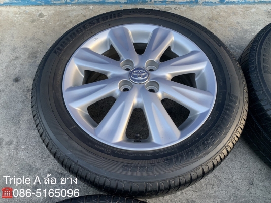 แม็ก Toyota Yaris ลาย 8 ก้าน ขอบ 15 พร้อมยาง 185-60-15 Bridgestone ปี 14