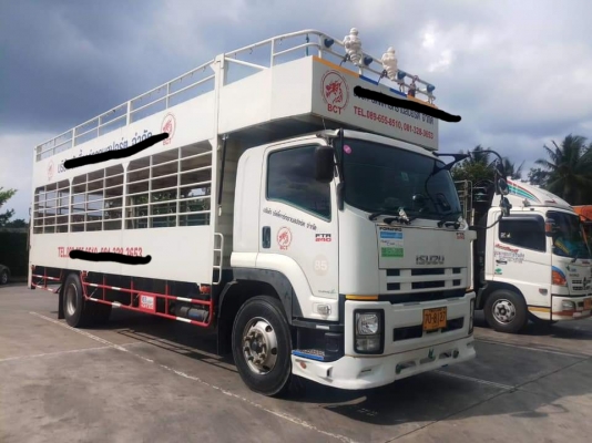 6ล้อช่วงยาว7.60ม(รถ(เฉพาะกิจบรรทุกมอเตอร์ใซด์)2ชั้นมีลิฟท้าย Isuzu FTR240ปี59สวยมาก