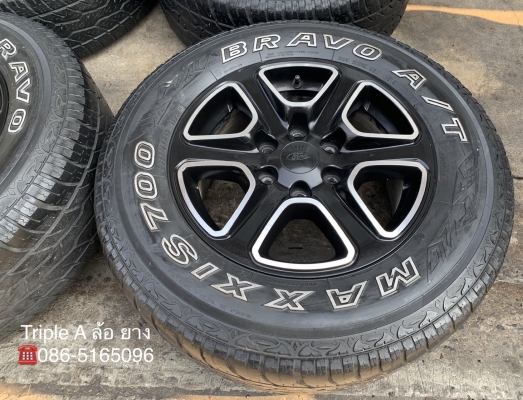 แม็ก Ford Ranger ขอบ 17 สีดำปัดเงา พร้อมยาง 265-65-17 Maxxis ปี 15