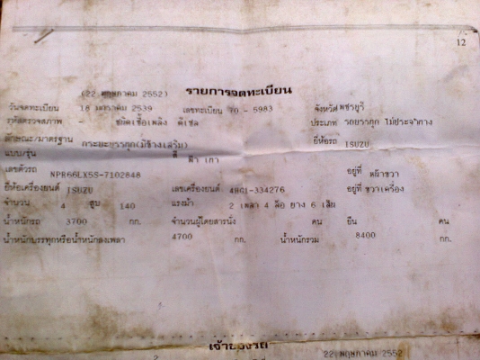 ขายnpr120รถห้างแท้คานหลังF