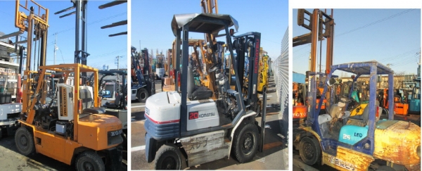 รถยกโฟร์คลิฟท์ยี่ห้อKOMATSUขนาด2ตันงาสไลด์นำเข้าจากญี่ปุ่นที่โคราช