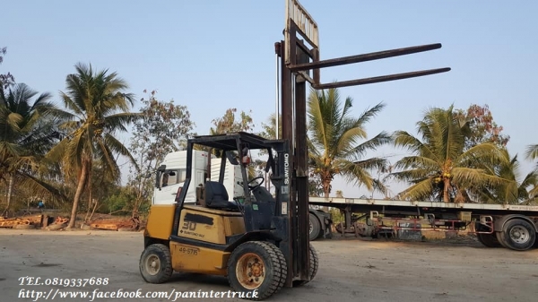 FROM JAPANขายถูกด่วนๆรถยกSUMITOMO/ ยกได้3ตัน/เสาสูง 3 เมตร/ ดีเซล/เกียร์ธรรมดา /งายาว /สินค้าเก่านอก /พร้อมใช้งาน
