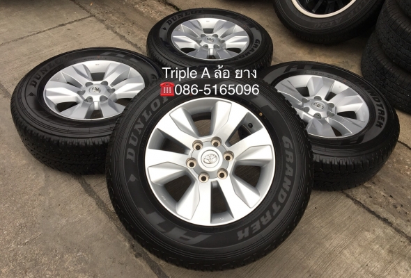 ล้อแม็กป้ายแดง Toyota Revo ขอบ17 พร้อมยางป้ายแดง 265-65-17 Dunlop ปี 18 สวยกริ๊บ ยางตุ่มอลัง เส้นสีจัดจ้าน
