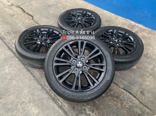 ล้อแม็กป้ายแดง Mitsu Mirage GLS ขอบ 15 สีดำ พร้อมยางป้ายแดง Bridgestone 175-55-15 ปี 18 สวยกริ๊บ สีแท้