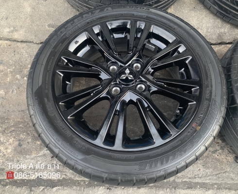 ล้อแม็กป้ายแดง Mitsu Mirage GLS ขอบ 15 สีดำ พร้อมยางป้ายแดง Bridgestone 175-55-15 ปี 18 สวยกริ๊บ สีแท้