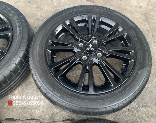 ล้อแม็กป้ายแดง Mitsu Mirage GLS ขอบ 15 สีดำ พร้อมยางป้ายแดง Bridgestone 175-55-15 ปี 18 สวยกริ๊บ สีแท้