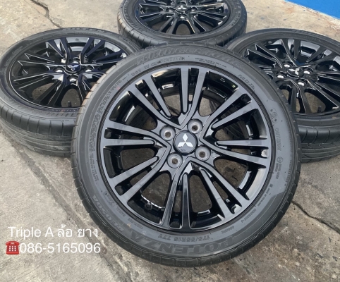 ล้อแม็กป้ายแดง Mitsu Mirage GLS ขอบ 15 สีดำ พร้อมยางป้ายแดง Bridgestone 175-55-15 ปี 18 สวยกริ๊บ สีแท้