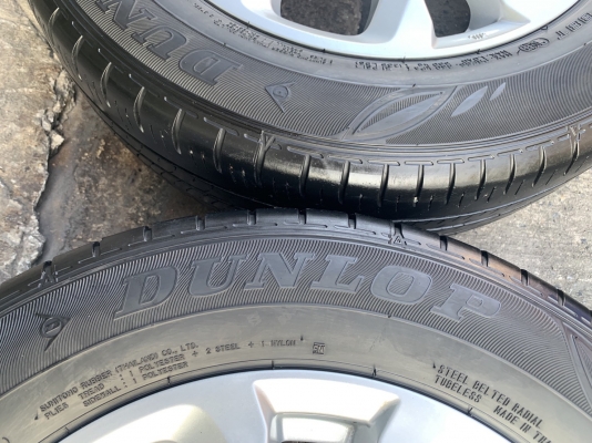 ล้อแม็ก Mazda 2 ขอบ 15 สีบอร์น พร้อมยาง 185-65-15 Dunlop ปี 16 แม็กเดิม ดอกยางหนา