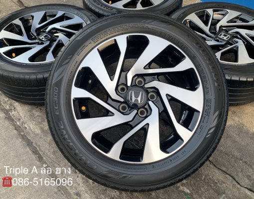 ล้อแม็ก Honda Civic FC ขอบ16 สีดำหน้าเงา พร้อมยาง 215-55-16 Dunlop ปี 17