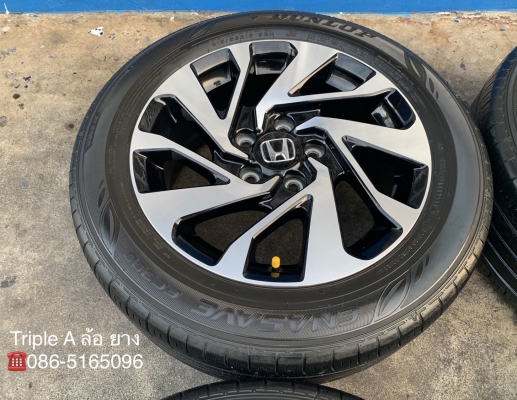 ล้อแม็ก Honda Civic FC ขอบ16 สีดำหน้าเงา พร้อมยาง 215-55-16 Dunlop ปี 17