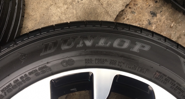ล้อแม็ก Honda Civic FC ขอบ 16 สีดำหน้าเงา พร้อมยาง Dunlop 215-55-16 ปี 16