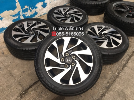 ล้อแม็ก Honda Civic FC ขอบ 16 สีดำหน้าเงา พร้อมยาง Dunlop 215-55-16 ปี 16