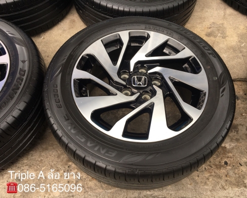 ล้อแม็ก Honda Civic FC ขอบ 16 สีดำหน้าเงา พร้อมยาง Dunlop 215-55-16 ปี 16