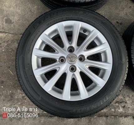 ล้อแม็ก Toyota Vios รุ่น 12 ก้าน ขอบ 15 สีบอร์น พร้อมยาง 185-60-15 Dunlop ปี 15
