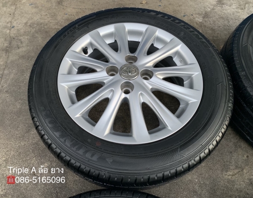 ล้อแม็ก Toyota Vios รุ่น 12 ก้าน ขอบ 15 สีบอร์น พร้อมยาง 185-60-15 Dunlop ปี 15