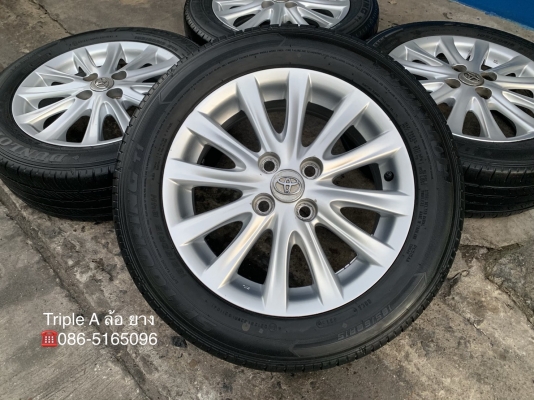 ล้อแม็ก Toyota Vios รุ่น 12 ก้าน ขอบ 15 สีบอร์น พร้อมยาง 185-60-15 Dunlop ปี 15
