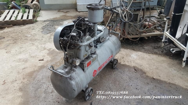 SALE*FROM JAPANเครื่องปั๊มลมHITACHI -BU-7T/ ขนาด105ลิตร ,3สูบ ,2.2 KW. ,SPEED: 1,280 rpm