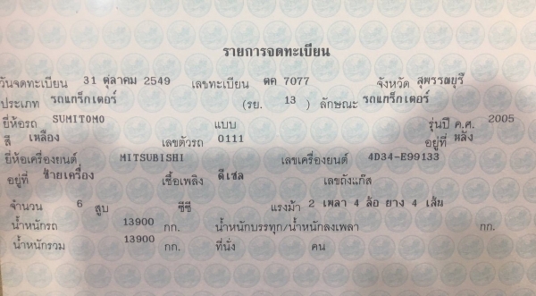 รถปูยาง Sumitomo HA60W-2 ปูใด้6เมตรมีเล่มทะเบียน พร้อมใช้เจ้าของขายเองเลิกกิจการ รถปูยาง Sumitomo HA60W-2 ปูใด้6เมตรมีเล่มทะเบียน พร้อมใช้เจ้าของขายเองเลิกกิจการ