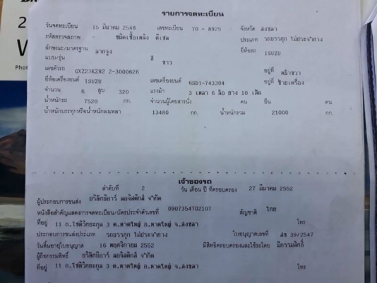 ขายค่ะ หัวลากอีซุเดก้า เครื่อง6SD1 320แรงเกียร์ZF ยูโรทู ปี2548