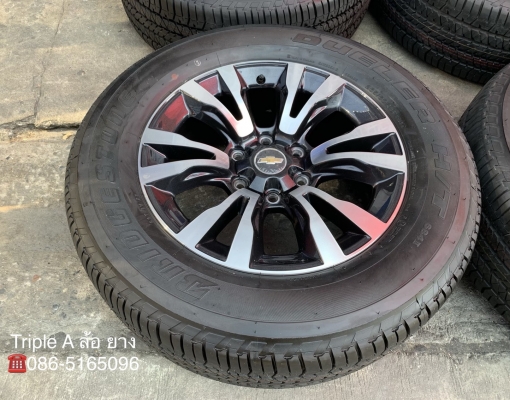 ล้อแม็กป้ายแดง Chevrolet Trailblazer ขอบ18 พร้อมยางป้ายแดง 265-60-18 Bridgestone ปลายปี 18 แม็กสวย ยางใหม่ๆ เส้นสีจัดจ้าน