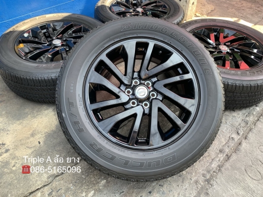 ล้อแม็กป้ายแดง Nissan Navara Caliber NP300 Black Edition ขอบ 18 พร้อมยาง 255-60-18 Bridgestone ปี 17